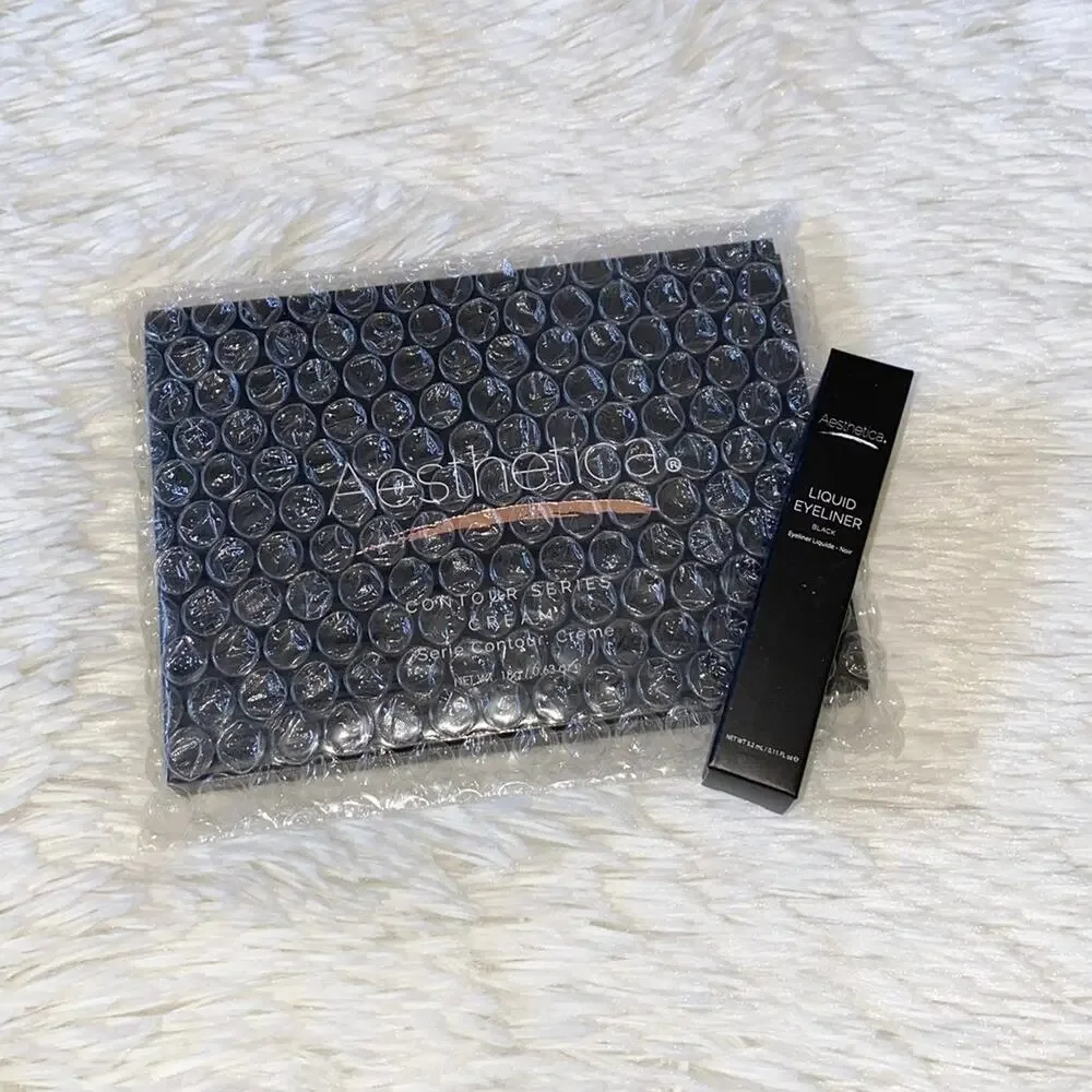 NEW Aesthetica Cream Contour Palette & Black Liquid Eyeliner Set Bundle